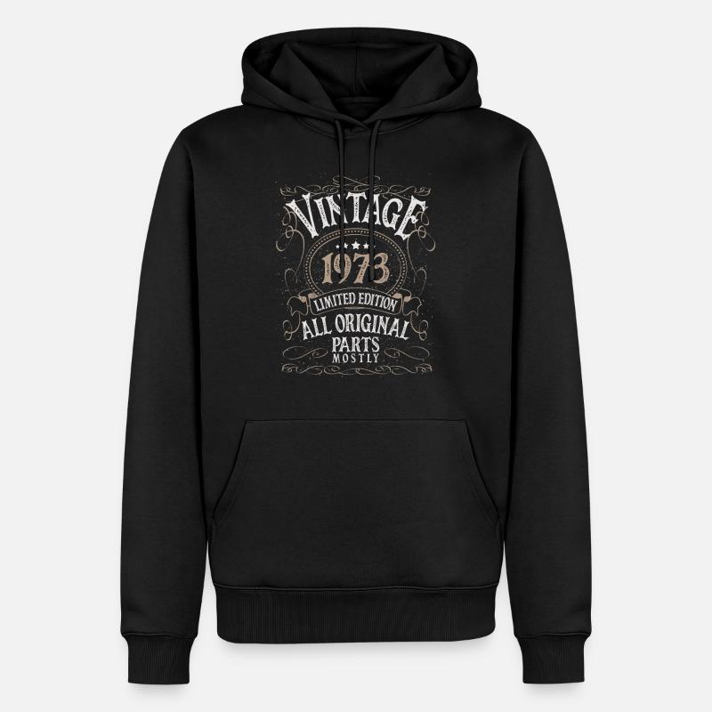 Anniversaire né en 1973 - Sweat à capuche Premium bio Homme - noir