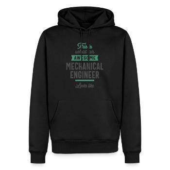 Cadeau de titre d'emploi ingénieur mécanicien - Sweat à capuche Premium bio Homme - noir - Devant - Nico (187cm)