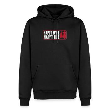 Mariage - Sweat à capuche Premium bio Homme - noir - Devant - Nico (187cm)