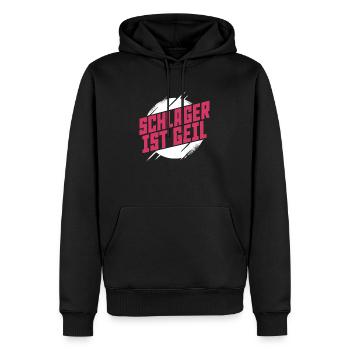 La chanson est géniale - Sweat à capuche Premium bio Homme - noir - Devant - Nico (187cm)