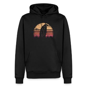 Pinguin - Männer Premium Bio Hoodie - Schwarz - Vorne - Nico (187cm)