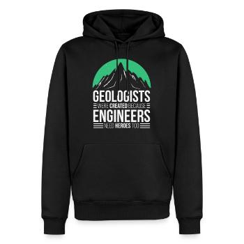 Geologe Lustig - Männer Premium Bio Hoodie - Schwarz - Vorne - Nico (187cm)