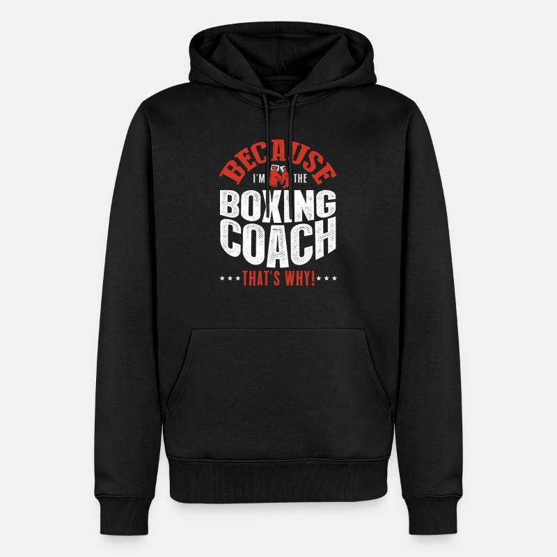Boxer Coach - Männer Premium Bio Hoodie - Schwarz