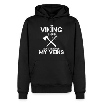 Wikingerblut fließt durch meine Adern - Männer Premium Bio Hoodie - Schwarz - Vorne - Nico (187cm)