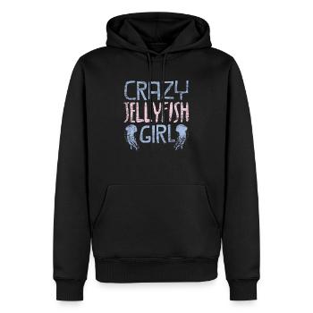 Qualle - Männer Premium Bio Hoodie - Schwarz - Vorne - Nico (187cm)