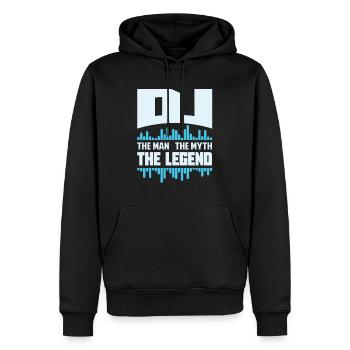 DJ - Herre Premium økologisk hoodie - sort - Foran - Nico (187cm)
