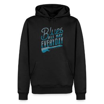 Blues - Männer Premium Bio Hoodie - Schwarz - Vorne - Nico (187cm)