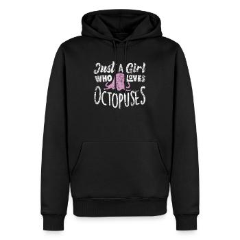 Oktopus - Männer Premium Bio Hoodie - Schwarz - Vorne - Nico (187cm)