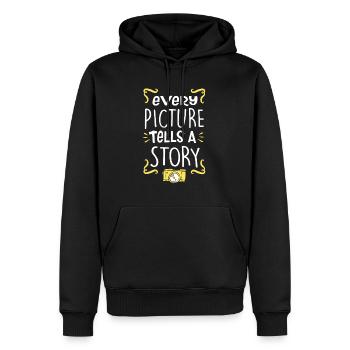 Appareil photo - Sweat à capuche Premium bio Homme - noir - Devant - Nico (187cm)