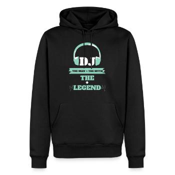 DJ man myth myth - Sweat à capuche Premium bio Homme - noir - Devant - Nico (187cm)