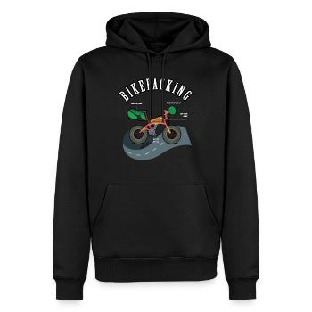 Bikepacking - Männer Premium Bio Hoodie - Schwarz - Vorne - Nico (187cm)