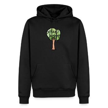 arbre hugger - Sweat à capuche Premium bio Homme - noir - Devant - Nico (187cm)