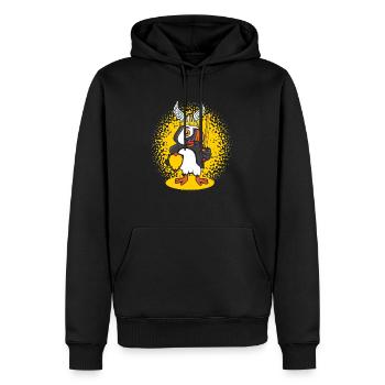 Papageientaucher Wikinger Helm Island - Männer Premium Bio Hoodie - Schwarz - Vorne - Nico (187cm)