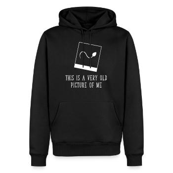 Old Picture, Das ist ein Altes Sperma Bild von Mir - Männer Premium Bio Hoodie - Schwarz - Vorne - Nico (187cm)