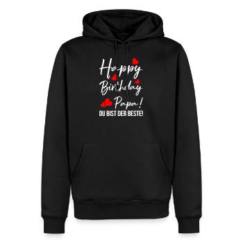 Joyeux anniversaire papa! Tu es la meilleure fête des pères - Sweat à capuche Premium bio Homme - noir - Devant - Nico (187cm)