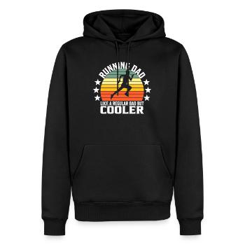 Courir papa comme un papa ordinaire mais plus cool - Sweat à capuche Premium bio Homme - noir - Devant - Nico (187cm)