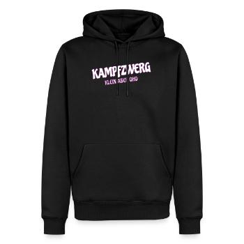 Kampfzwerg, Klein Aber Oho, Sprüche Zwerg - Männer Premium Bio Hoodie - Schwarz - Vorne - Nico (187cm)