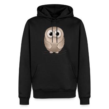 hibou - Sweat à capuche Premium bio Homme - noir - Devant - Nico (187cm)