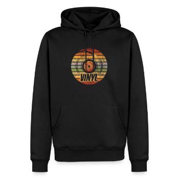 Vinyl Platte- Vintage Plattenspieler - Männer Premium Bio Hoodie - Schwarz - Vorne - Nico (187cm)
