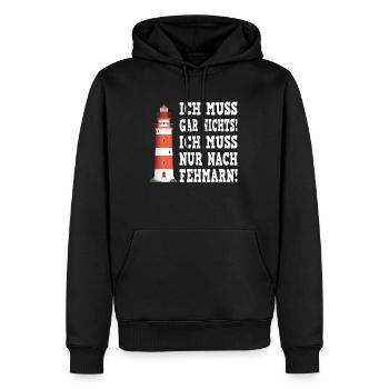 Fehmarn Ostsee Fehmarnsundbrücke - Männer Premium Bio Hoodie - Schwarz - Vorne - Nico (187cm)