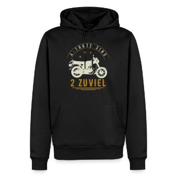 4 Takte Sind 2 zuviel, Moped, S51 Simson Geschenk - Männer Premium Bio Hoodie - Schwarz - Vorne - Nico (187cm)