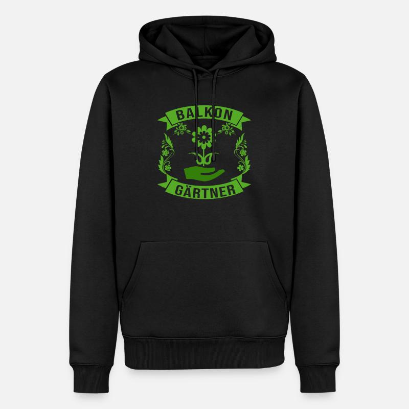 Balkon Gärtner - Männer Premium Bio Hoodie - Schwarz