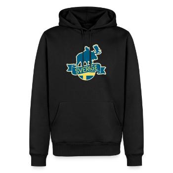 Schweden Elch - Männer Premium Bio Hoodie - Schwarz - Vorne - Nico (187cm)
