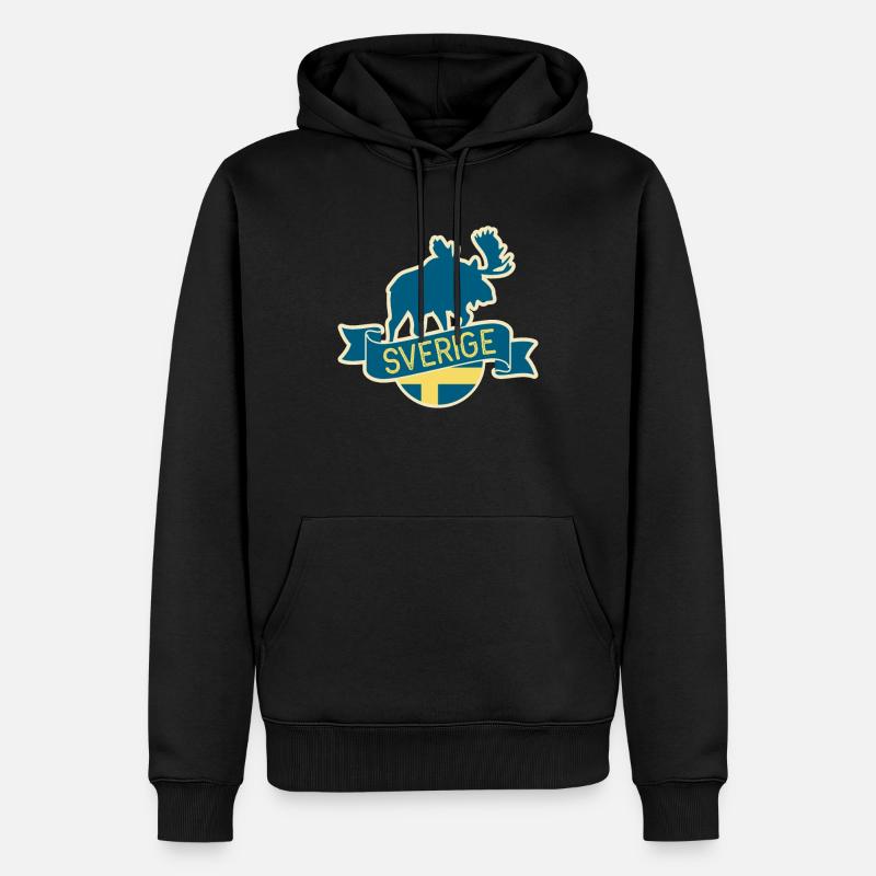 Suède Elch - Sweat à capuche Premium bio Homme - noir