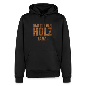 der mit dem holz tanzt - Männer Premium Bio Hoodie - Schwarz - Vorne - Nico (187cm)