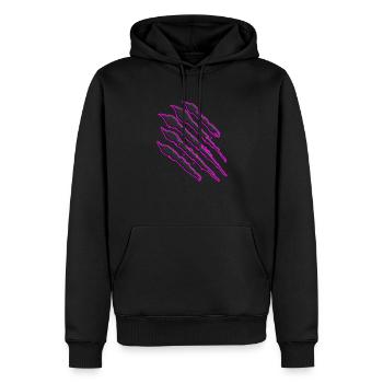 Kratzer Monsterkratzer Bärenpranke Pranke - Männer Premium Bio Hoodie - Schwarz - Vorne - Nico (187cm)