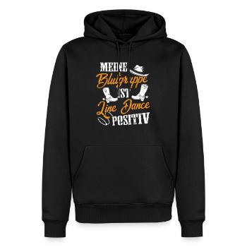 Line Dance Blutgruppe Line Dance positiv - Männer Premium Bio Hoodie - Schwarz - Vorne - Nico (187cm)