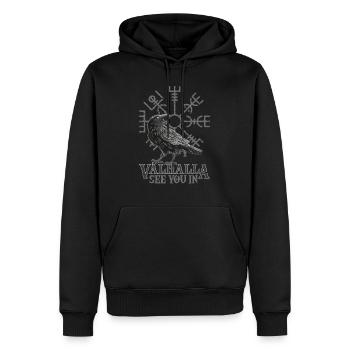 See you in Valhalla Design pour les fans de Vikings - Sweat à capuche Premium bio Homme - noir - Devant - Nico (187cm)