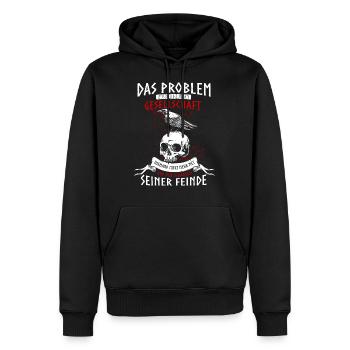 Wikinger Mythologie Geschenk Runen & Kelten - Männer Premium Bio Hoodie - Schwarz - Vorne - Nico (187cm)