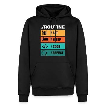 Eat Sleep Code Repeat Programmeur - Sweat à capuche Premium bio Homme - noir - Devant - Nico (187cm)