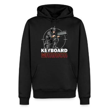 Keyboard Warrior - Männer Premium Bio Hoodie - Schwarz - Vorne - Nico (187cm)