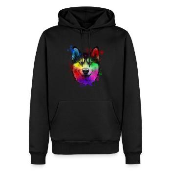 Sibirischer Husky Hund - Männer Premium Bio Hoodie - Schwarz - Vorne - Nico (187cm)
