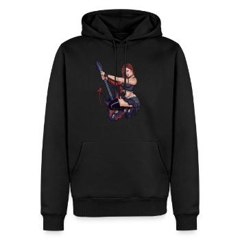 Punk Rock Girl Guitare Rock Roll - Sweat à capuche Premium bio Homme - noir - Devant - Nico (187cm)