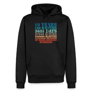 Ehemann Jubiläum 10 Jahre Paar Geschenk - Männer Premium Bio Hoodie - Schwarz - Vorne - Nico (187cm)