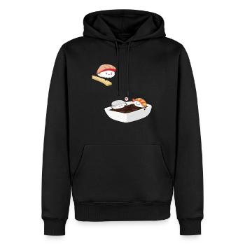 Sushi Bad Lustig - Männer Premium Bio Hoodie - Schwarz - Vorne - Nico (187cm)
