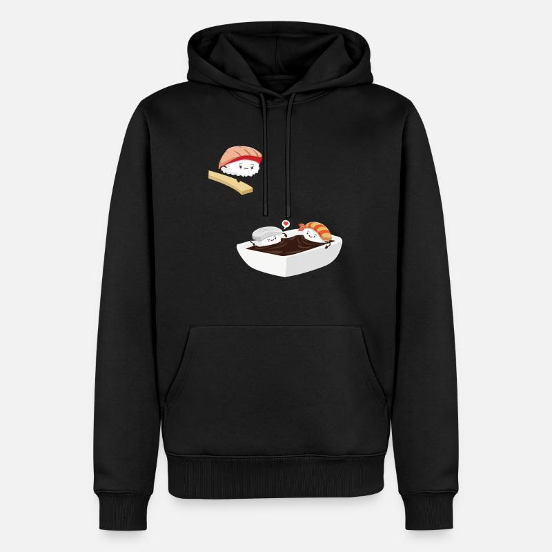 Sushi Bad Funny - Sweat à capuche Premium bio Homme - noir