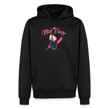 Nail Boss - Nageldesign - Männer Premium Bio Hoodie - Schwarz - Vorne - Nico (187cm)
