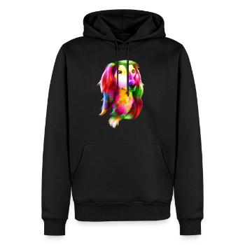 Portrait de lévrier - Sweat à capuche Premium bio Homme - noir - Devant - Nico (187cm)