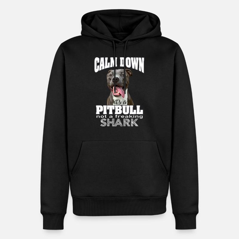 pitbull pas un requin - Sweat à capuche Premium bio Homme - noir