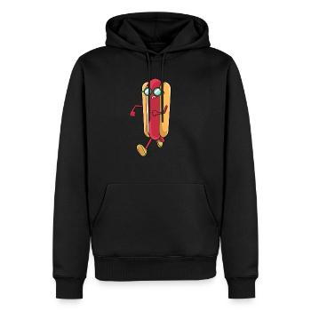Hot Dog saucisse saucisse course lunettes de course - Sweat à capuche Premium bio Homme - noir - Devant - Nico (187cm)