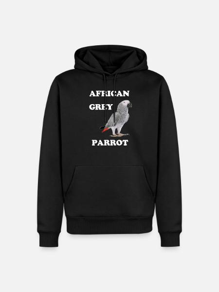 Perroquet gris d'Afrique - Sweat à capuche Premium bio Homme - noir