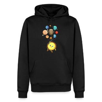Sonnenystem Planeten Sonne Luftballons - Männer Premium Bio Hoodie - Schwarz - Vorne - Nico (187cm)