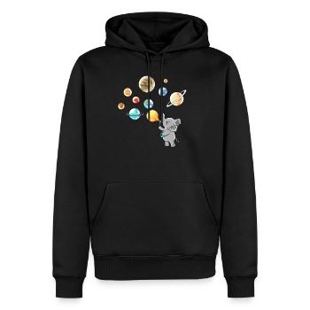 Sonnenystem Planeten Elefant Luftballons - Männer Premium Bio Hoodie - Schwarz - Vorne - Nico (187cm)