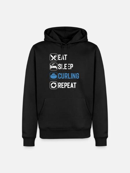 Curling - Sweat à capuche Premium bio Homme - noir