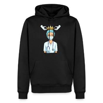 Nurse nurse crown queen nurse - Men’s Premium Organic Hoodie - black - Front - Nico (187cm)
