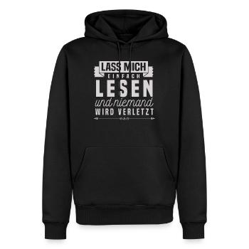 Leseratten Bücherwurm Geschenk Lesen Sprüche Humor - Männer Premium Bio Hoodie - Schwarz - Vorne - Nico (187cm)